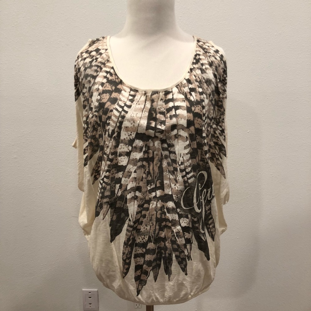 Guess Feather Print Shirt, Size XS